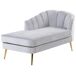 Beliani Chaise longue derecho Terciopelo ALLIER Beliani Chaise longue derecho Terciopelo ALLIER Gris Claro