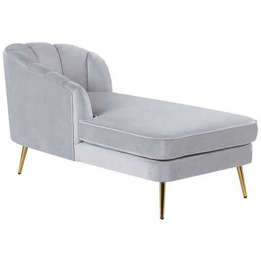 Beliani Chaise longue à direita Veludo ALLIER