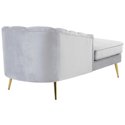 Beliani Chaise longue à direita Veludo ALLIER