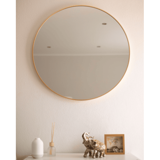 Espelho ANNEMASSE 80 cm 80 cm Metal Dourado