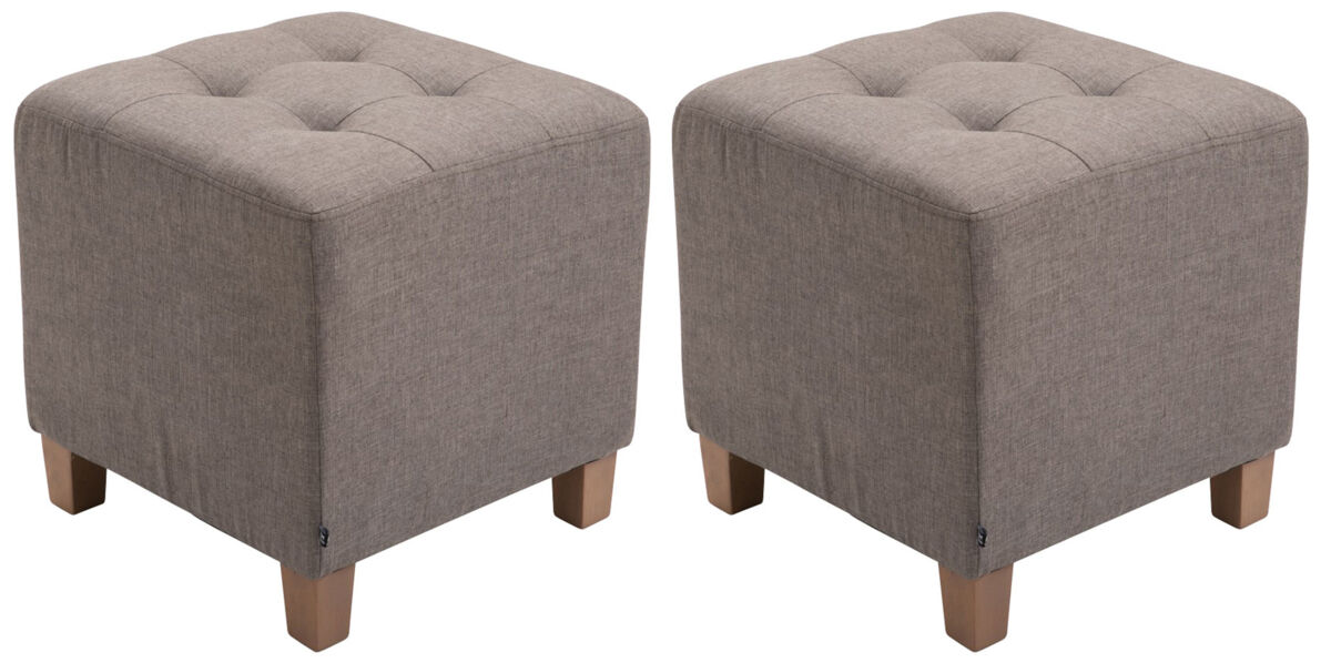 Set de 2 Taburetes Puff Pharao en tela Topo