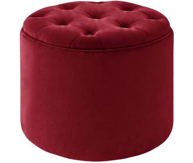 Taburete pantin de terciopelo rojo 44x44x42 cm