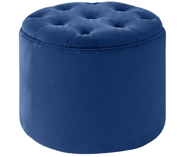 Taburete pantin de terciopelo azul 44x44x42 cm