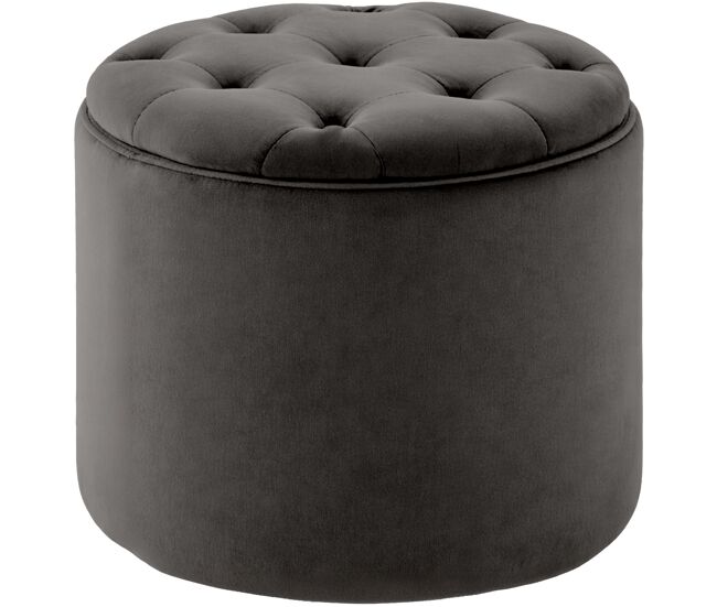 Taburete pantin de terciopelo gris 44x44x42 cm