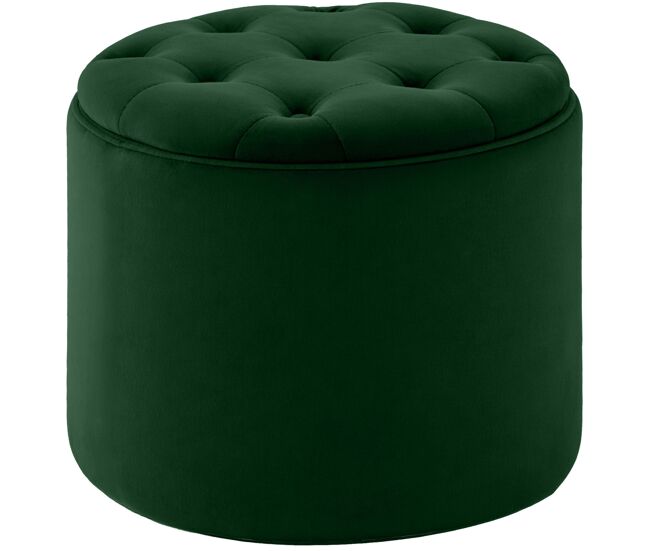 Taburete pantin de terciopelo verde 44x44x42 cm