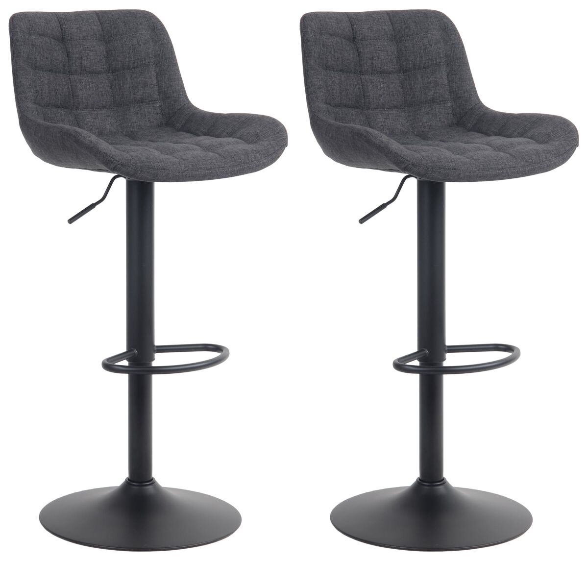 Set de 2 taburetes de bar tover tela negro 54x48x81 cm