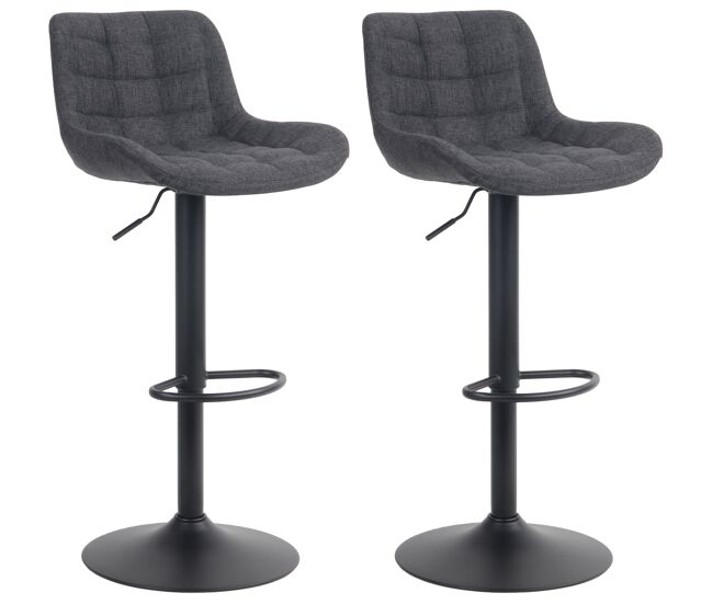 Set de 2 taburetes de bar tover tela negro 54x48x81 cm