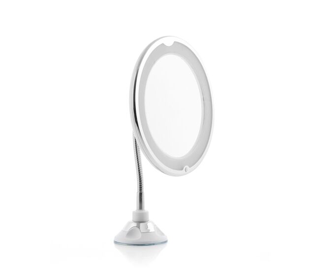Espejo de aumento led con brazo flexible y ventosa mizoom innovagoods