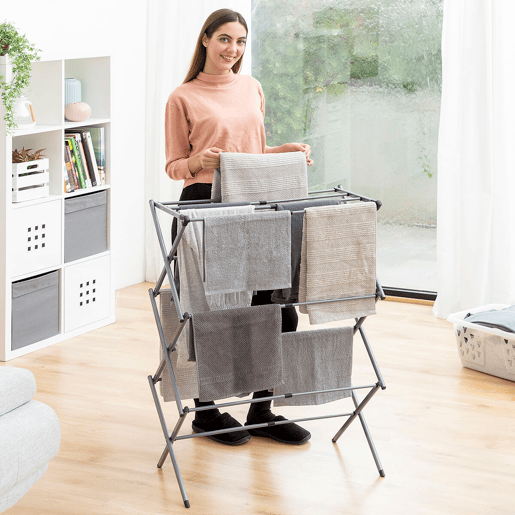 Estendal Metálico Rebatível e Extensível com 3 Alturas Cloxy InnovaGoods (11 Barras)