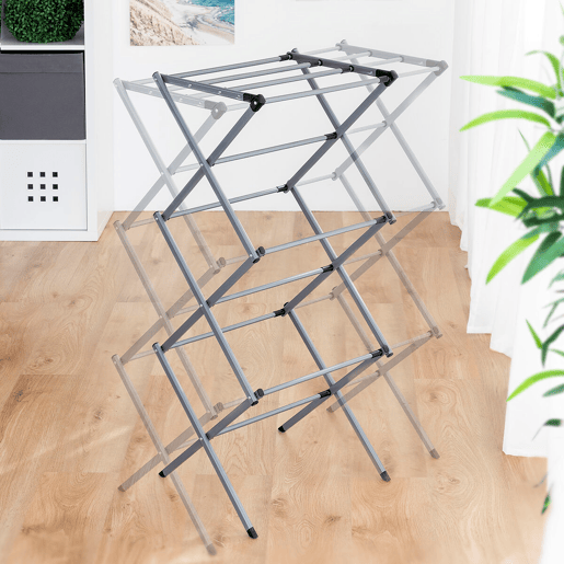 Estendal Metálico Rebatível e Extensível com 3 Alturas Cloxy InnovaGoods (11 Barras)
