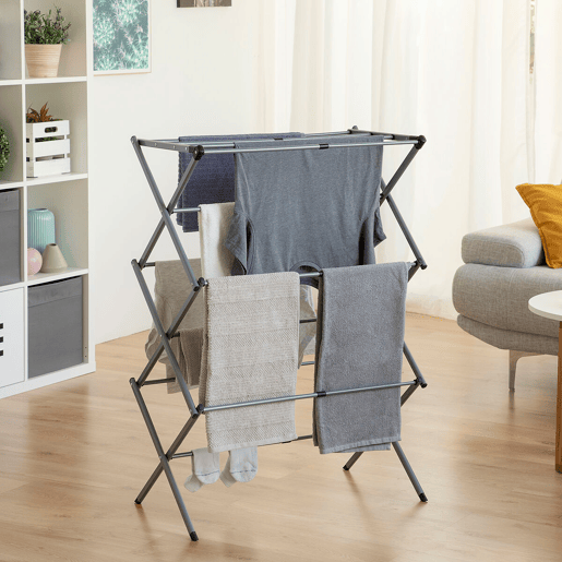 Estendal Metálico Rebatível e Extensível com 3 Alturas Cloxy InnovaGoods (11 Barras)