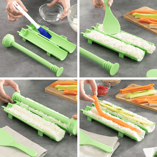 Conjunto de sushi com receitas Suzooka InnovaGoods 3 Peças Conjunto de sushi com receitas Suzooka InnovaGoods 3 Peças