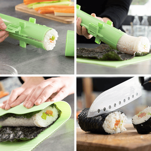 Conjunto de sushi com receitas Suzooka InnovaGoods 3 Peças Conjunto de sushi com receitas Suzooka InnovaGoods 3 Peças