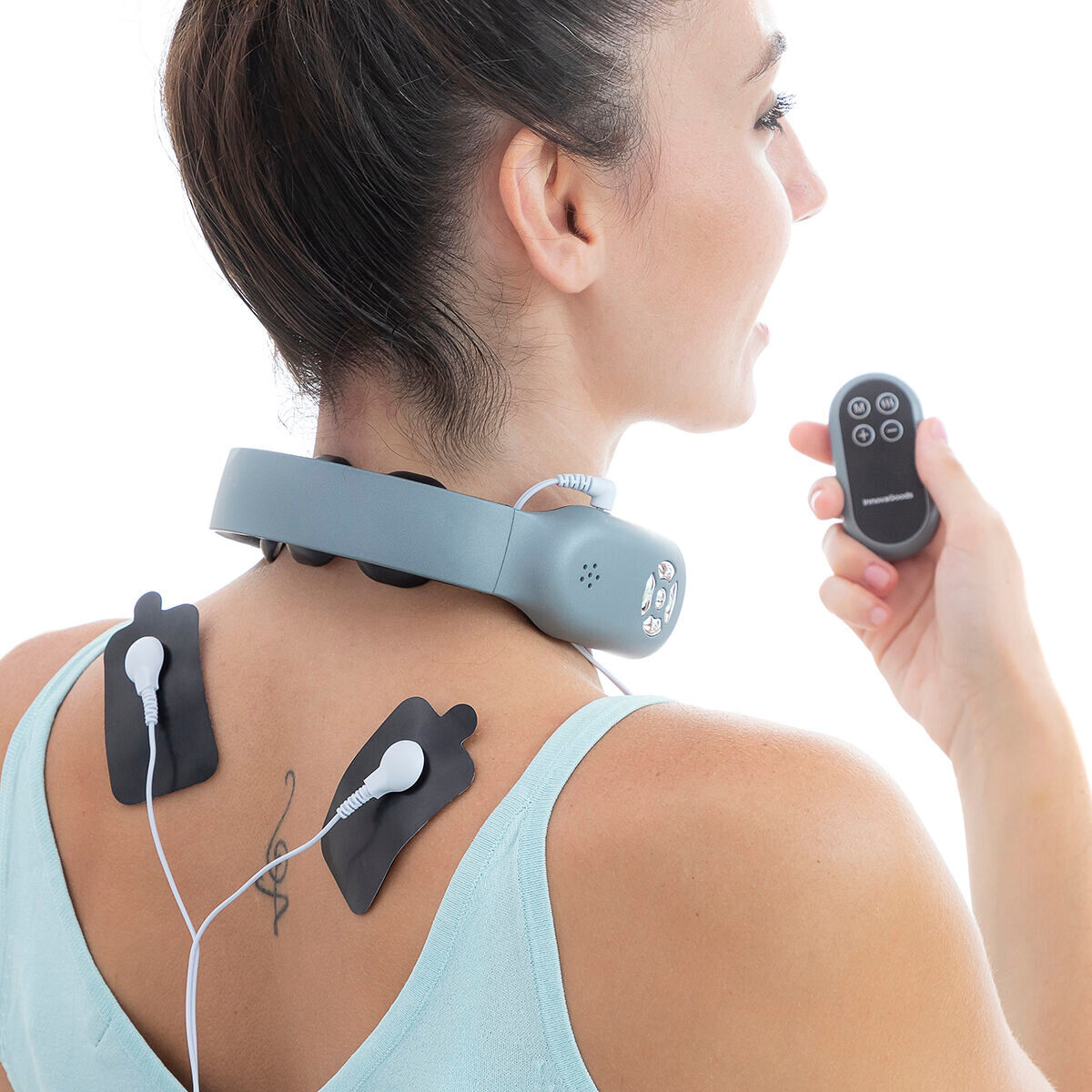 Masajeador cervical recargable con mando nekival innovagoods