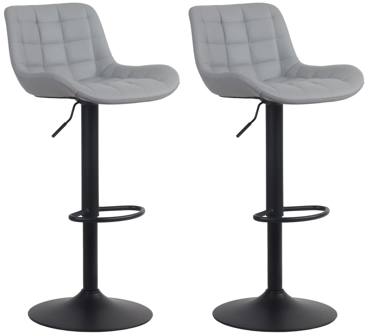 Set de 2 taburetes de bar tover simil cuero gris 54x48x81 cm