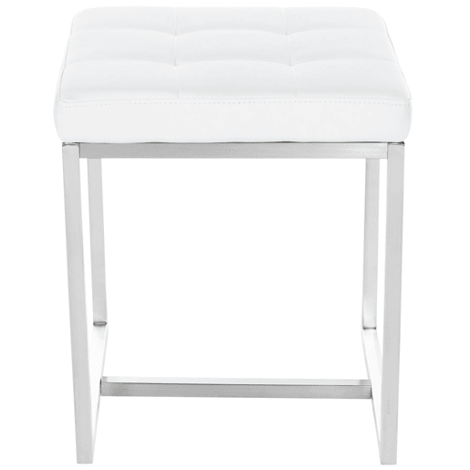 Taburete Bajo Barci Simil cuero Blanco 40X40X48 cm Taburete Bajo Barci Simil cuero Blanco 40X40X48 cm