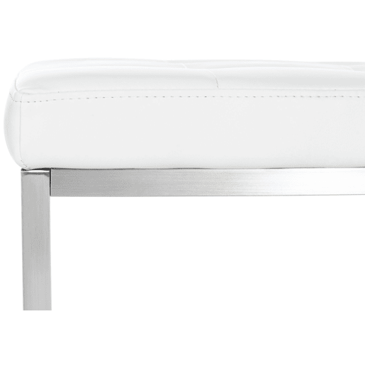Taburete Bajo Barci Simil cuero Blanco 40X40X48 cm Taburete Bajo Barci Simil cuero Blanco 40X40X48 cm