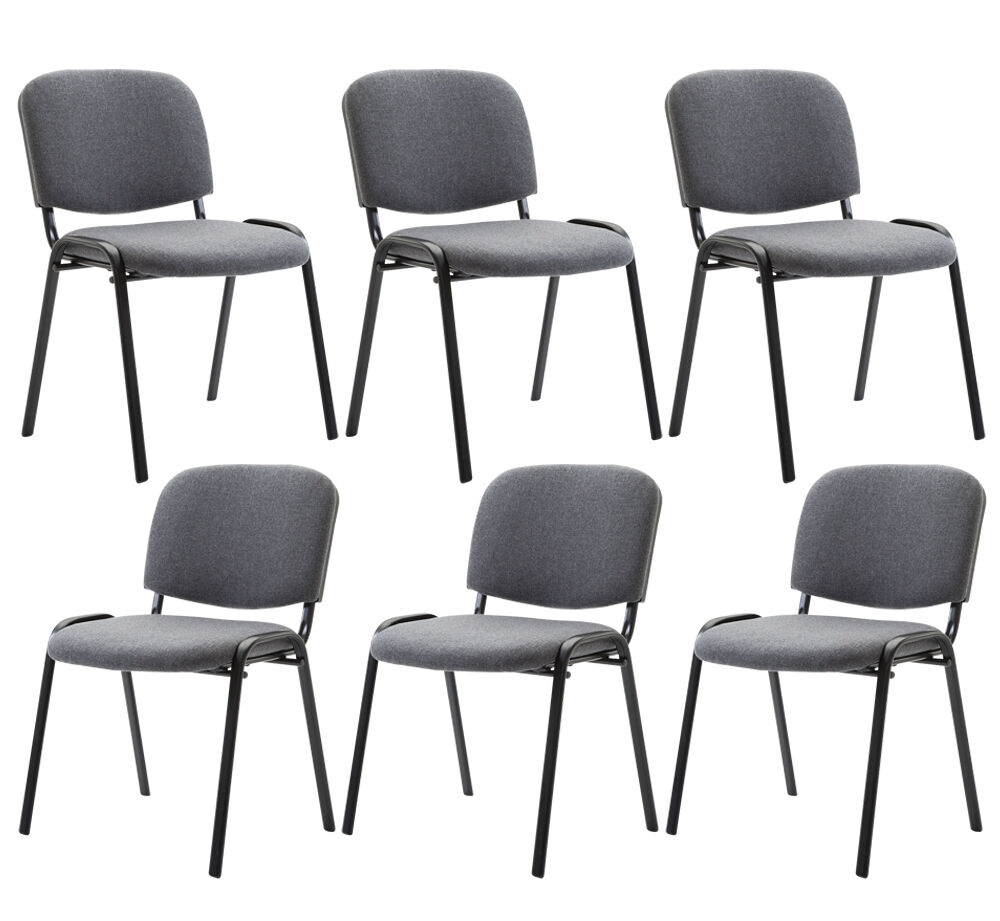 Set 6 sillas de conferencia ken en tela gris 53x53x83 cm