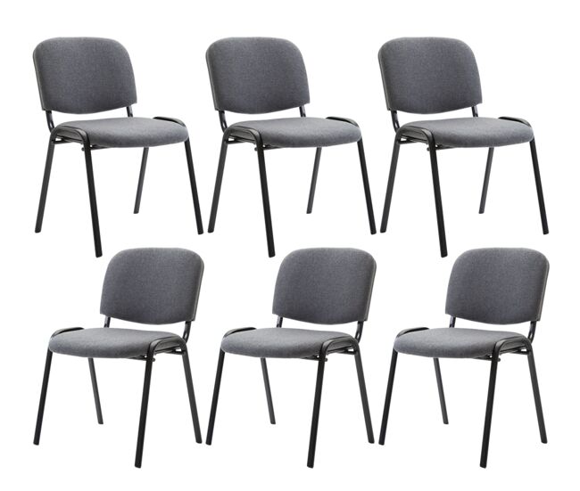 Set 6 sillas de conferencia ken en tela gris 53x53x83 cm