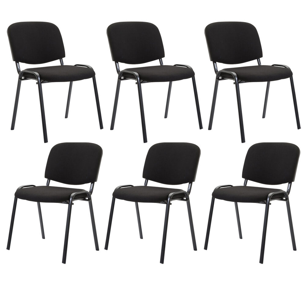 Set 6 sillas de conferencia ken en tela negro 53x53x83 cm