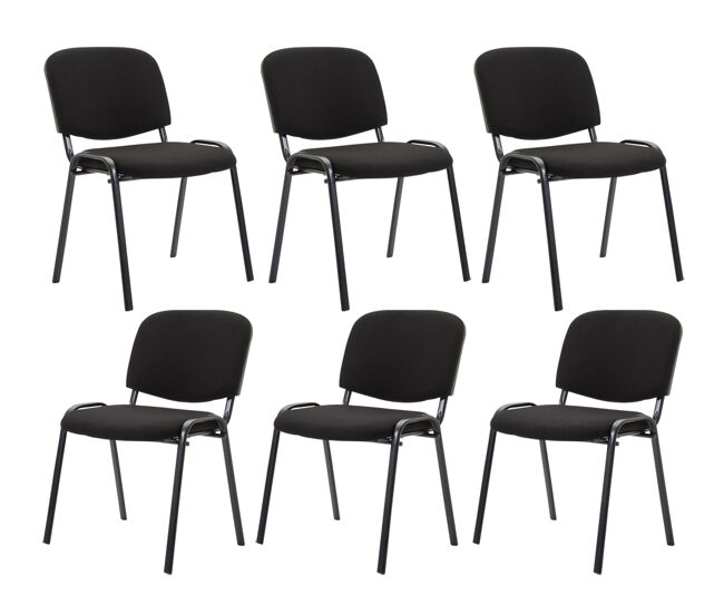 Set 6 sillas de conferencia ken en tela negro 53x53x83 cm