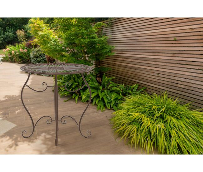 Mesa de hierro indra metal marrón antiguo ø 70 cm