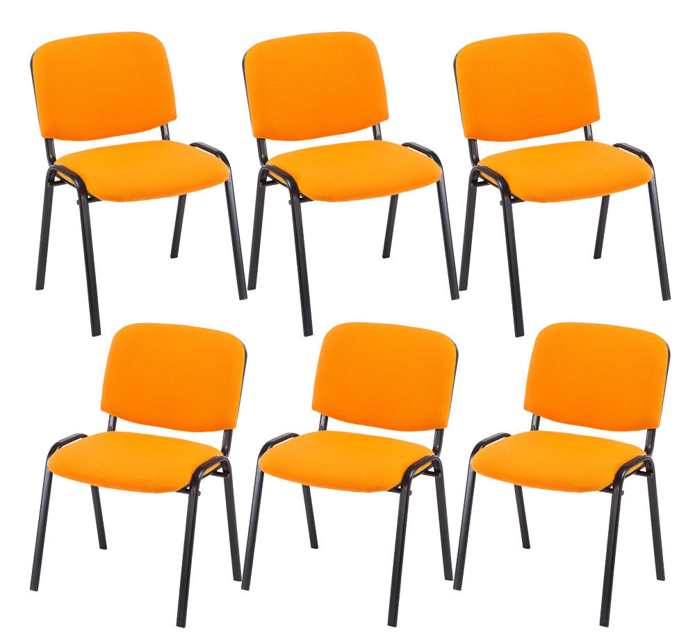 Set 6 sillas de conferencia ken en tela naranja 53x53x83 cm