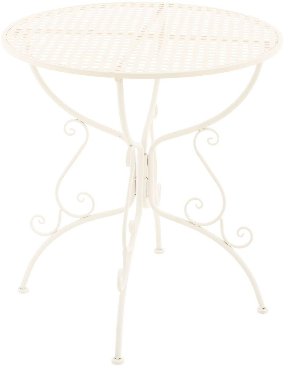 Mesa de jardín amanda elegante y resistente para exteriores ideal para reuniones en el jardín o terraza fácil de limpiar metal blanco ø 70 cm