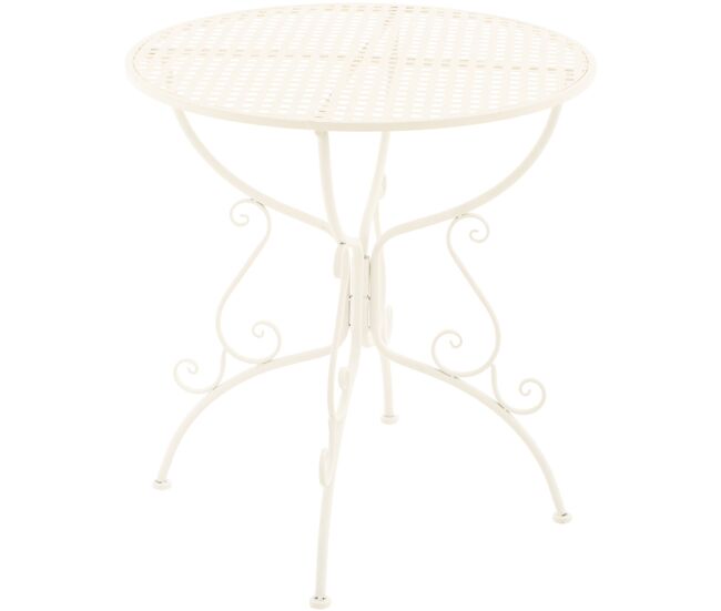 Mesa de jardín amanda elegante y resistente para exteriores ideal para reuniones en el jardín o terraza fácil de limpiar metal blanco ø 70 cm