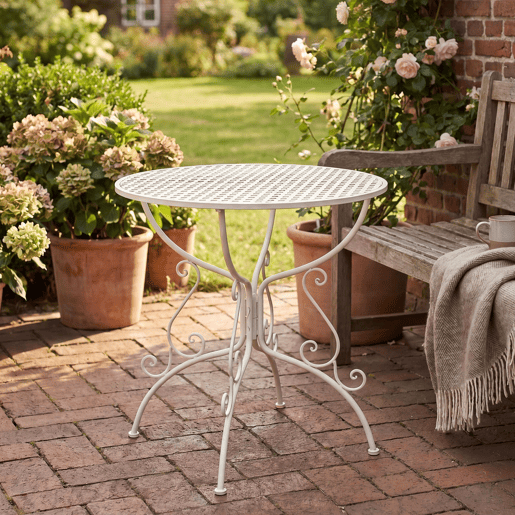 Mesa jardin Amanda Ø 70 cm Metal Blanco Ø 70 cm