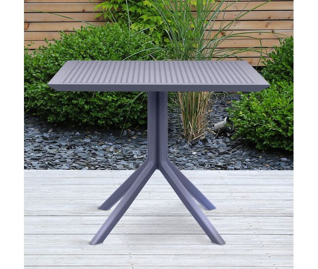 Mesa sky 80 x 80 cm plástico gris oscuro 80x80x74 cm