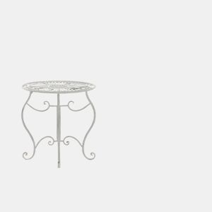 Mesa de hierro Indra Metal Blanco antiguo Ø 70 cm