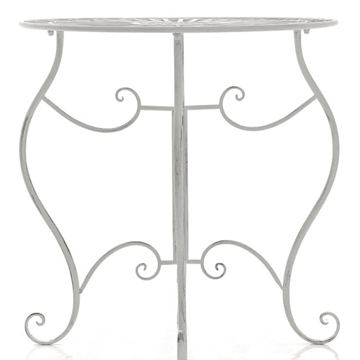 Mesa de hierro Indra Metal Blanco antiguo Ø 70 cm