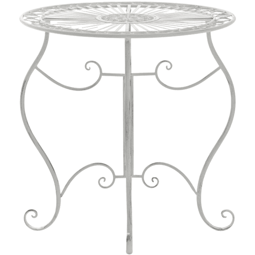 Mesa de hierro Indra Metal Blanco antiguo Ø 70 cm