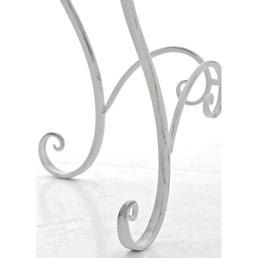 Mesa de hierro Indra Metal Blanco antiguo Ø 70 cm