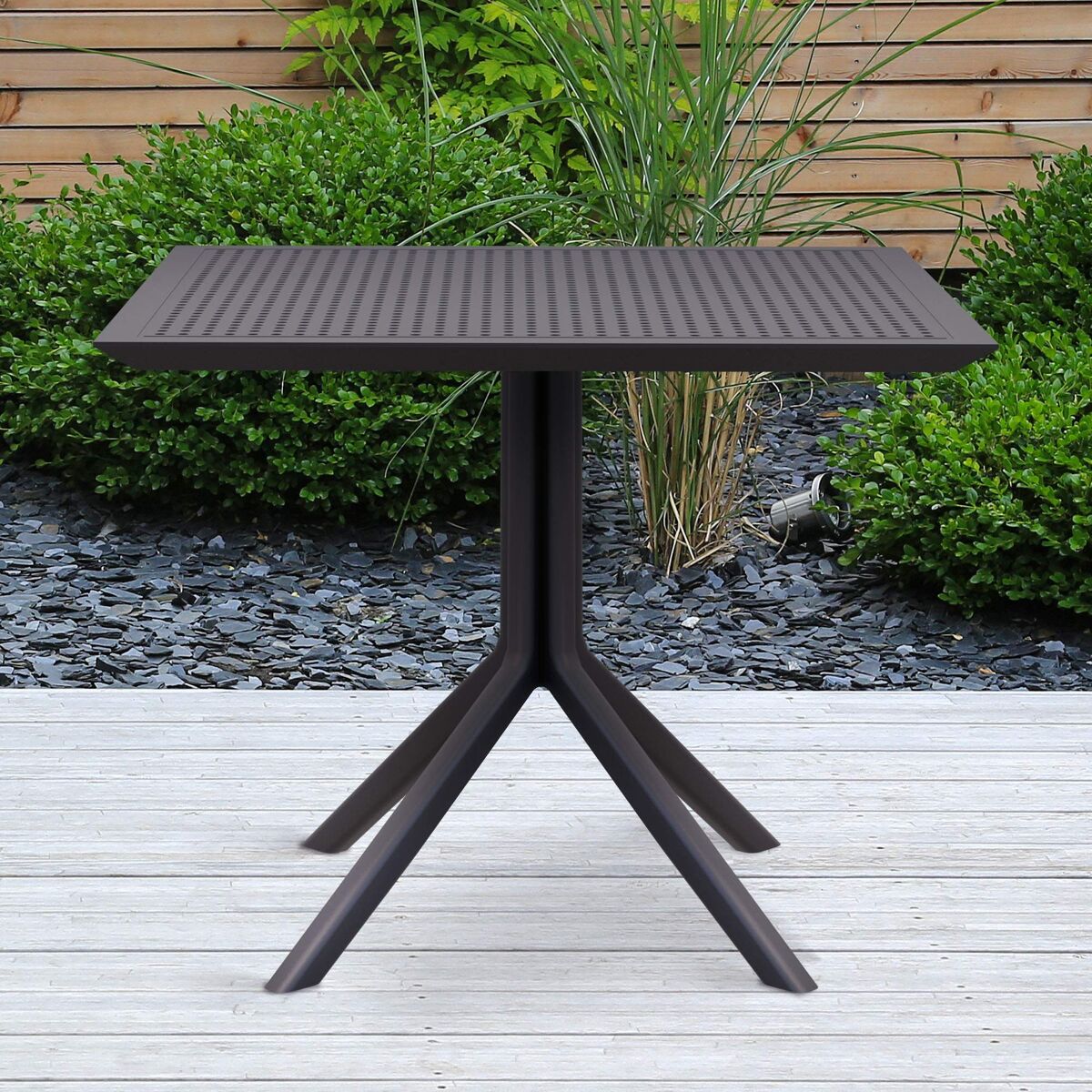 Mesa sky 80 x 80 cm plástico negro 80x80x74 cm