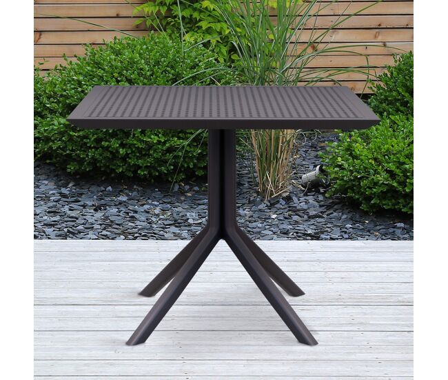 Mesa sky 80 x 80 cm plástico negro 80x80x74 cm