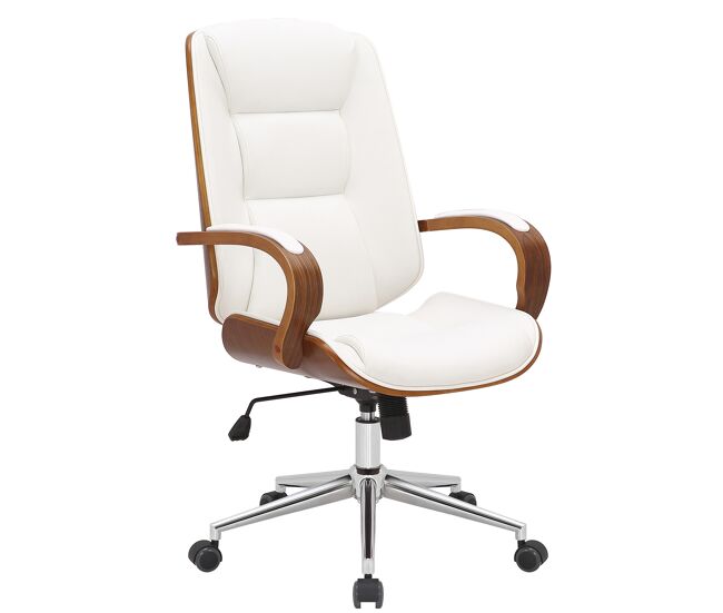 Silla de oficina yankton simil cuero nogal/blanco 68x60x102 cm