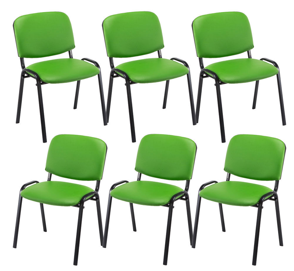 Set 6 sillas de conferencia ken en cuero pu simil cuero verde 53x53x83 cm