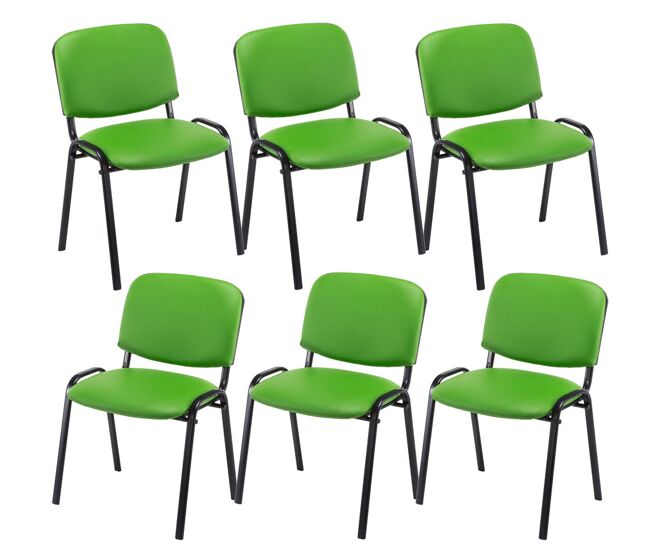 Set 6 sillas de conferencia ken en cuero pu simil cuero verde 53x53x83 cm