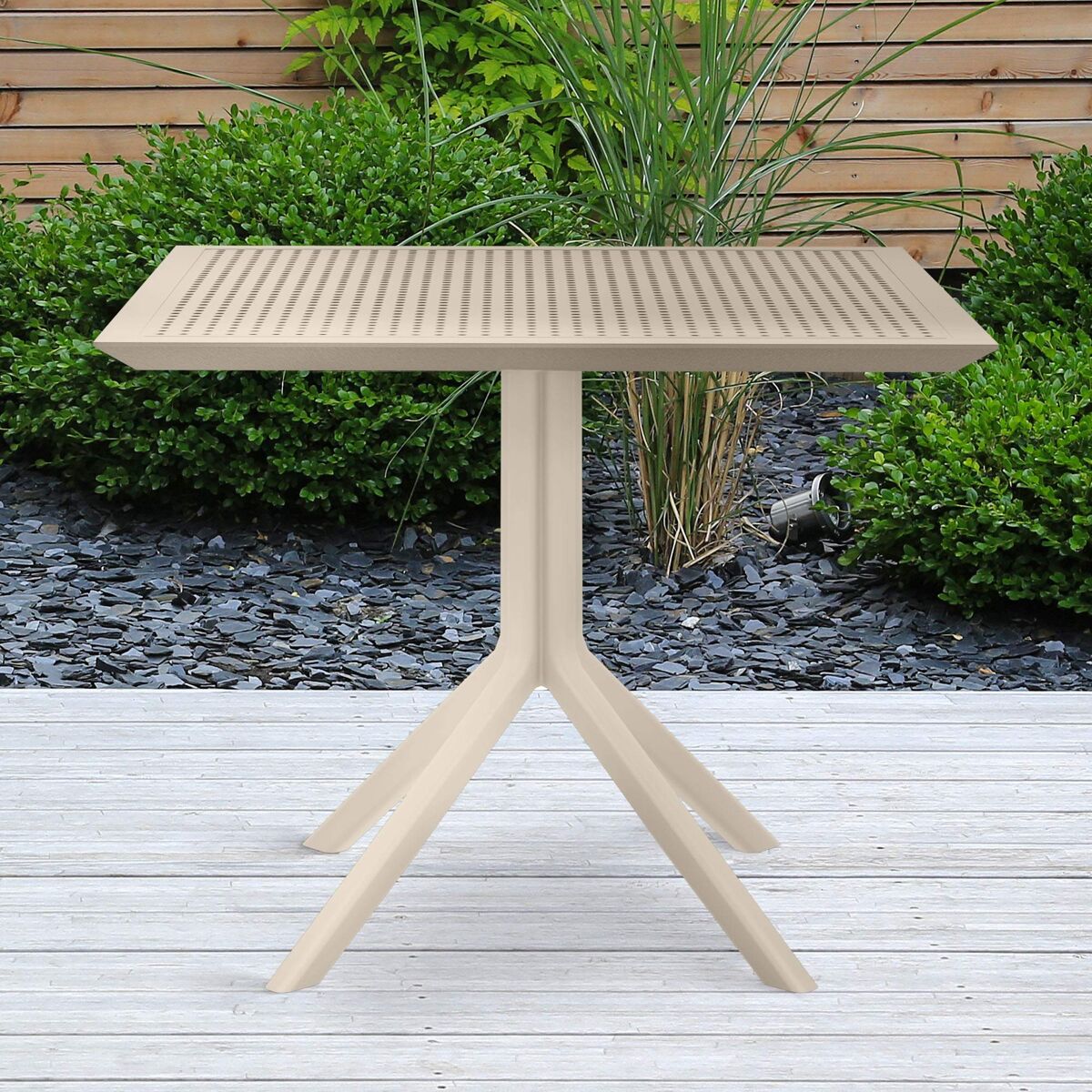 Mesa sky 80 x 80 cm plástico gris topo 80x80x74 cm