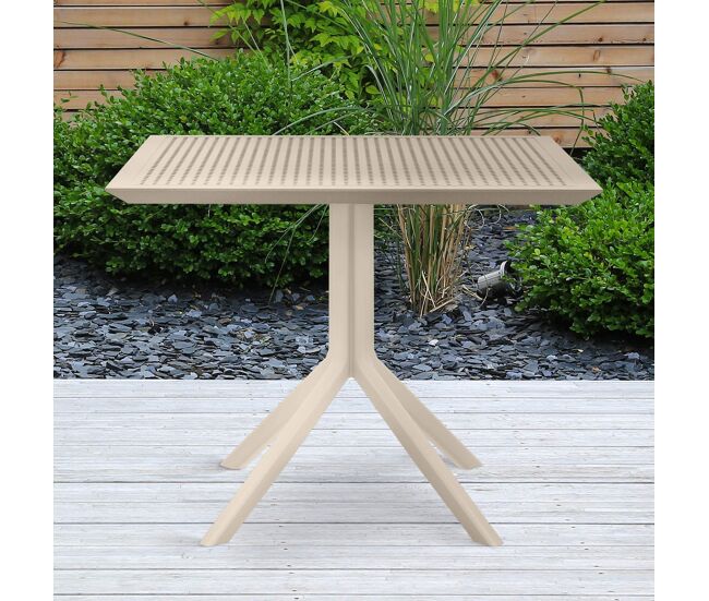 Mesa sky 80 x 80 cm plástico gris topo 80x80x74 cm