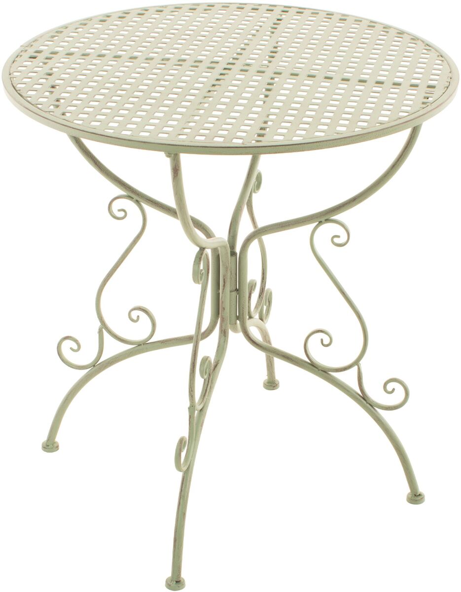 Mesa de jardín amanda elegante y resistente para exteriores ideal para reuniones en el jardín o terraza fácil de limpiar metal verde antiguo ø 70 cm
