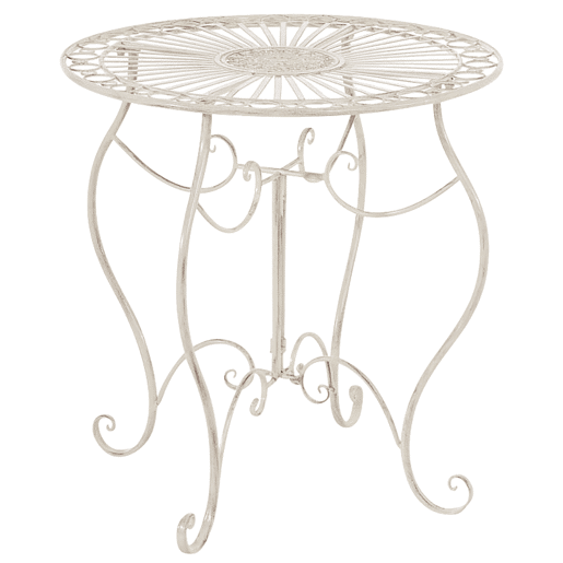 Mesa de hierro Indra Metal Crema antiguo Ø 70 cm
