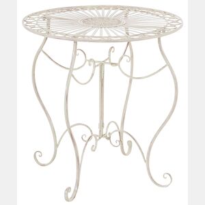 Mesa de hierro Indra Metal Crema antiguo Ø 70 cm