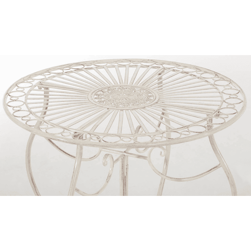 Mesa de hierro Indra Metal Crema antiguo Ø 70 cm