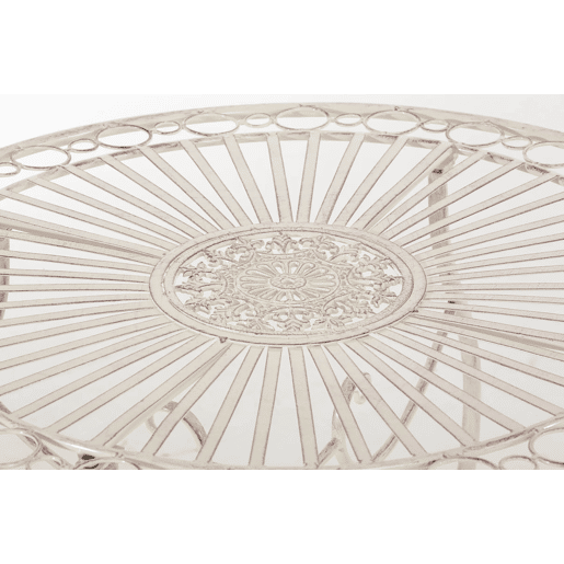 Mesa de hierro Indra Metal Crema antiguo Ø 70 cm