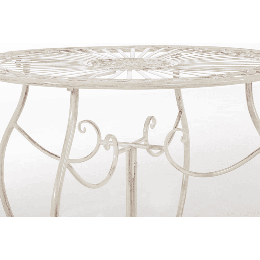 Mesa de hierro Indra Metal Crema antiguo Ø 70 cm