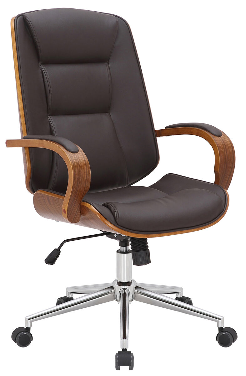 Silla de oficina yankton simil cuero nogal/marrón 68x60x102 cm
