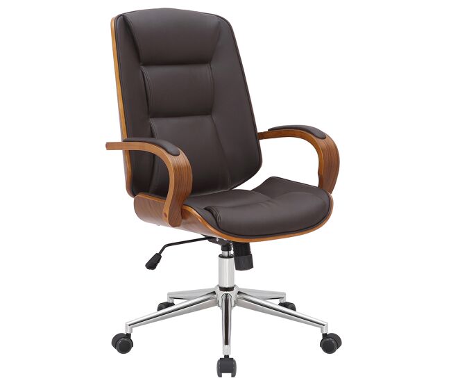 Silla de oficina yankton simil cuero nogal/marrón 68x60x102 cm
